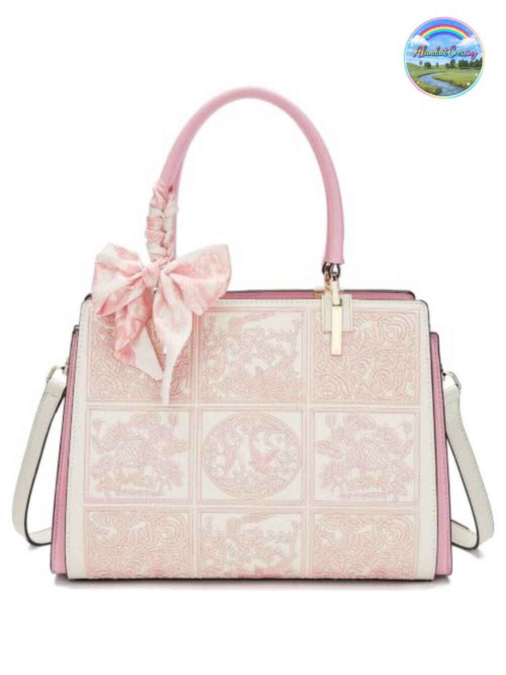 Women's Vintage Satchel Handbag Embroidered Split Leather Crossbody Top Handle